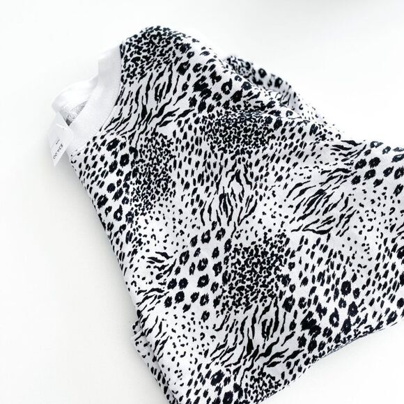 Joie // Animal Print Crop Sweater // Size Large // monochrome - Picture 5 of 6